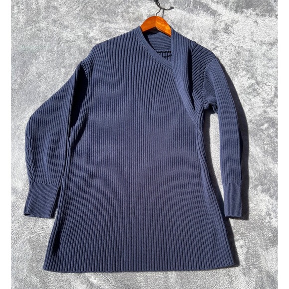 Free People Sweaters - Free People Beach Sweater Tunic Womens Size Medium Dark Blue Midi Alba